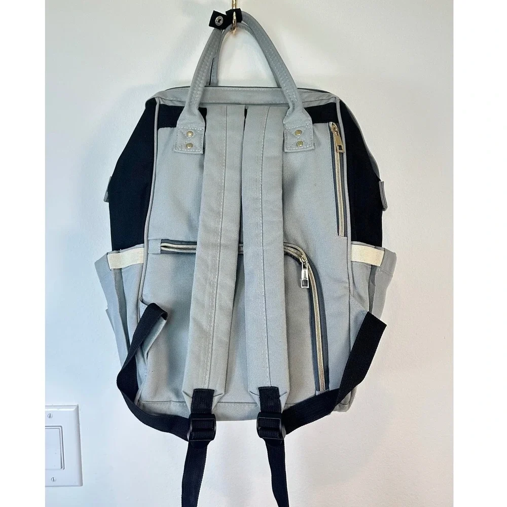 Land Diaper Bag Backpack Women OS‎ Black Red Grey Canvas Chic Mom Travel Utility